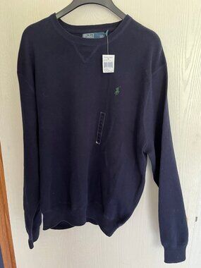 Polo Ralph Lauren Hunter Navy, Men's Cotton Crewneck Sweater, US XX Large